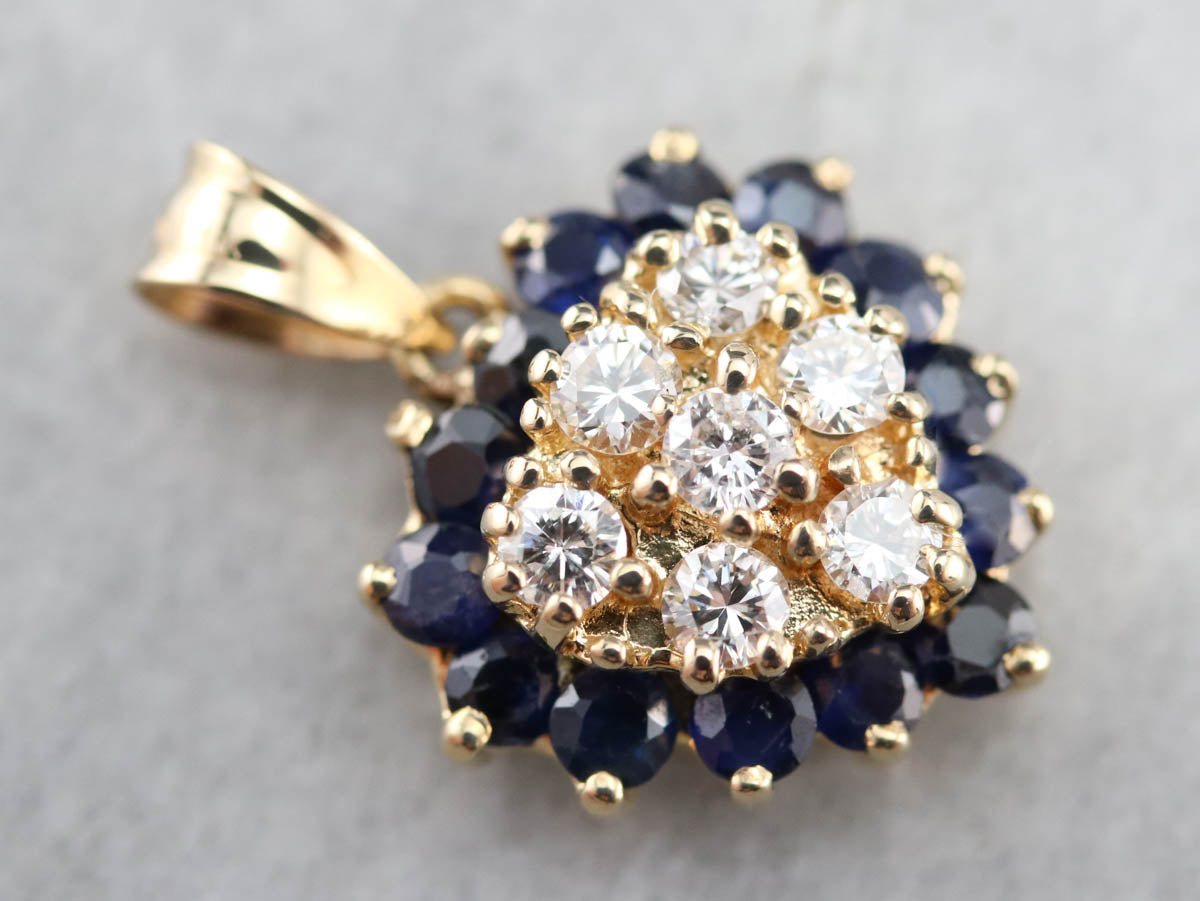 Diamond and Sapphire Sweetheart Pendant