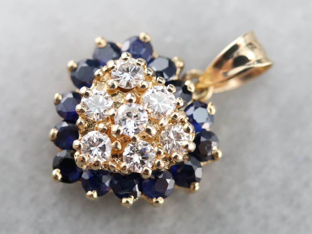 Diamond and Sapphire Sweetheart Pendant