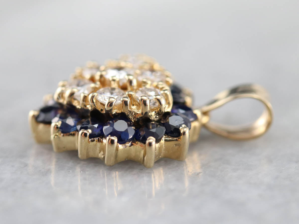 Diamond and Sapphire Sweetheart Pendant