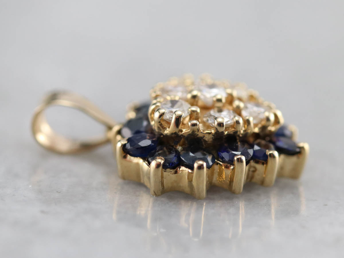 Diamond and Sapphire Sweetheart Pendant