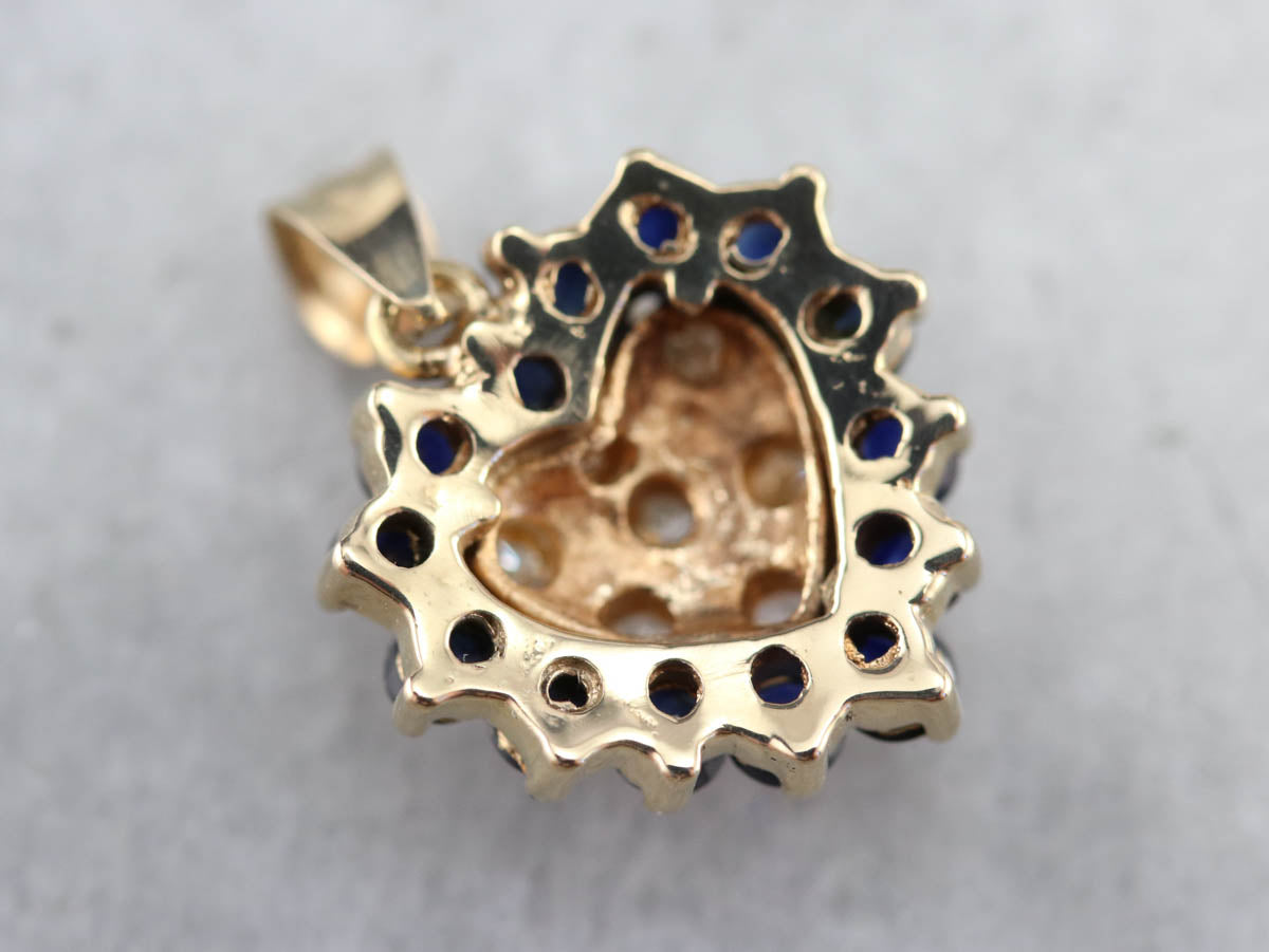 Diamond and Sapphire Sweetheart Pendant