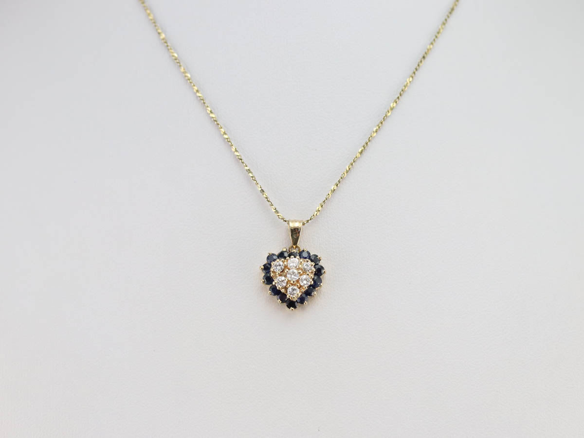 Diamond and Sapphire Sweetheart Pendant