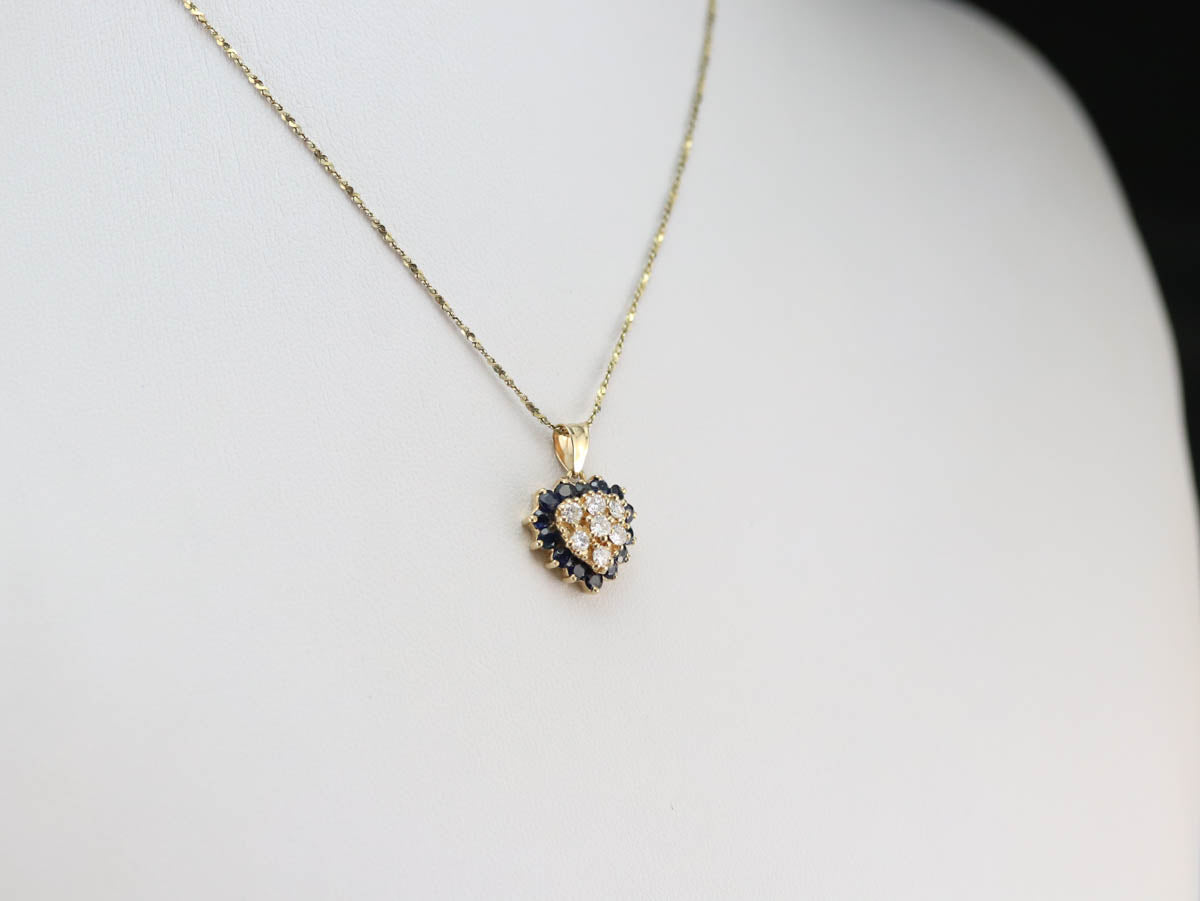 Diamond and Sapphire Sweetheart Pendant