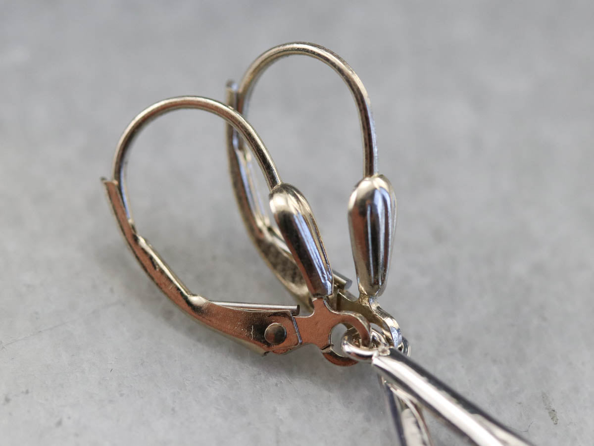 Long Blue Zircon Drop Earrings