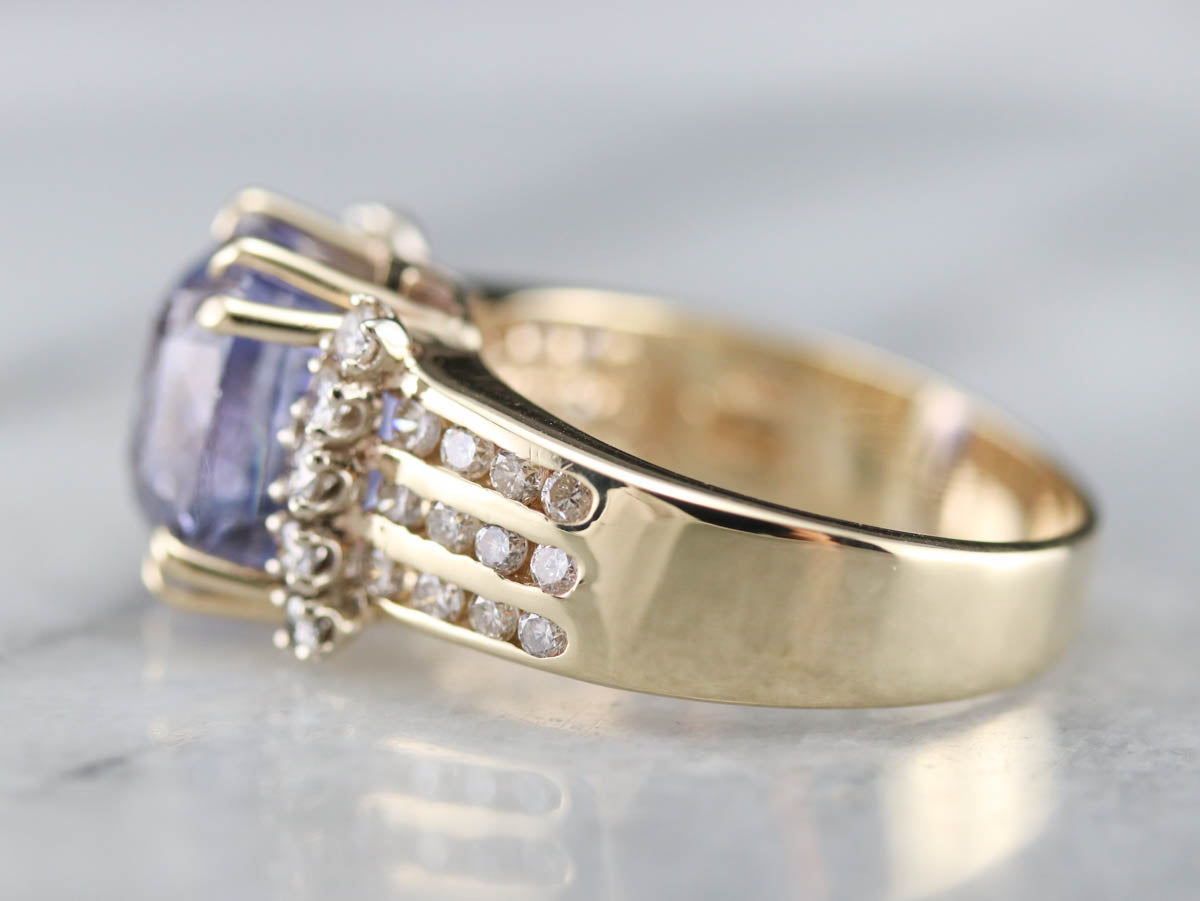 Sapphire and Diamond Cocktail Ring