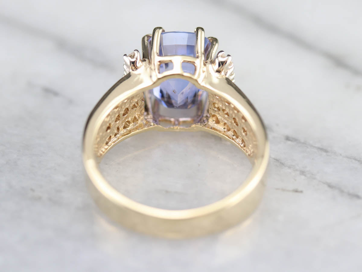 Sapphire and Diamond Cocktail Ring