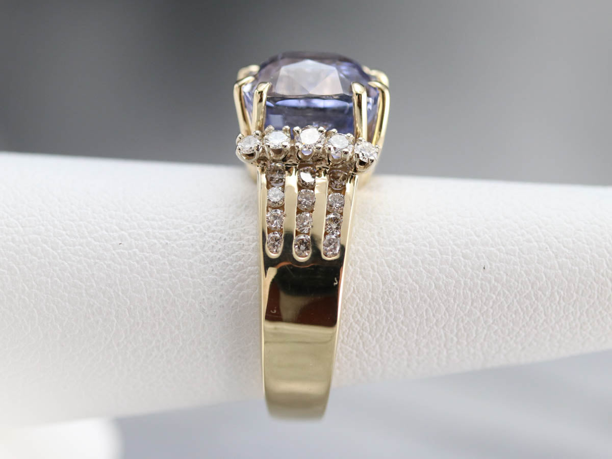 Sapphire and Diamond Cocktail Ring