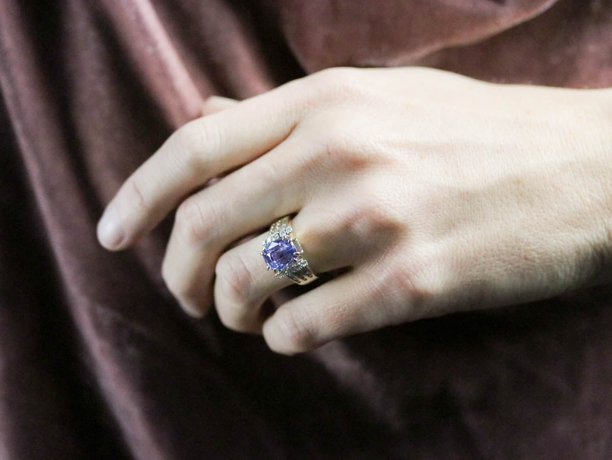 Sapphire and Diamond Cocktail Ring