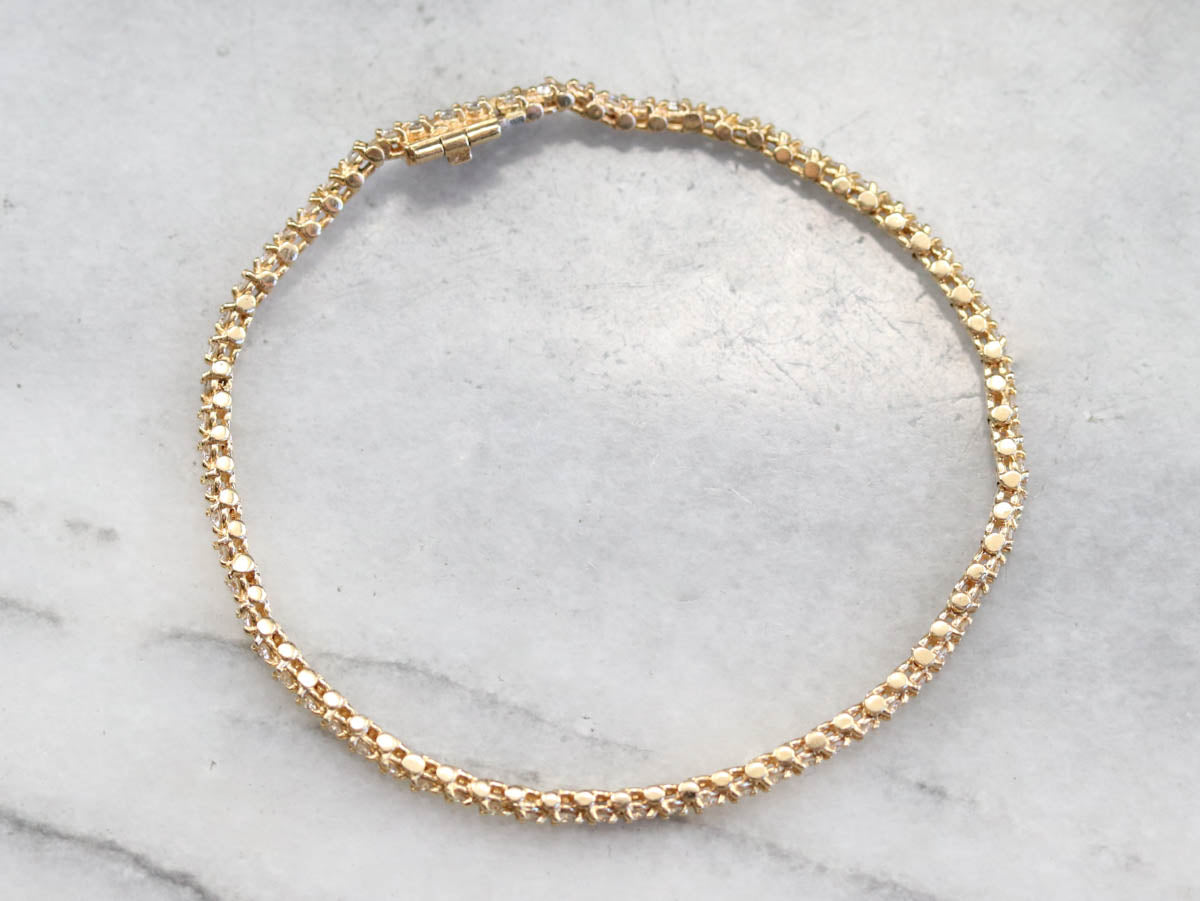 Yellow Gold Diamond Tennis Bracelet