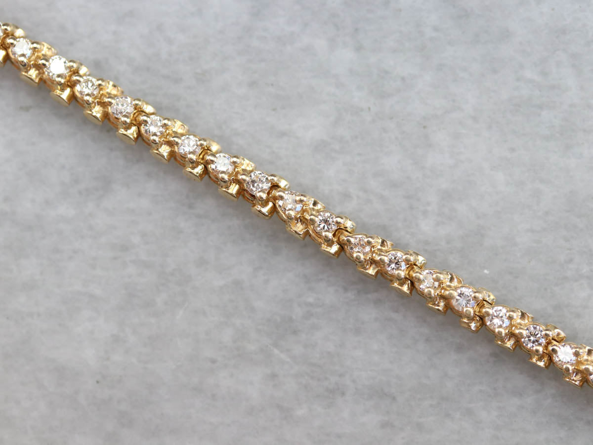 Yellow Gold Diamond Tennis Bracelet