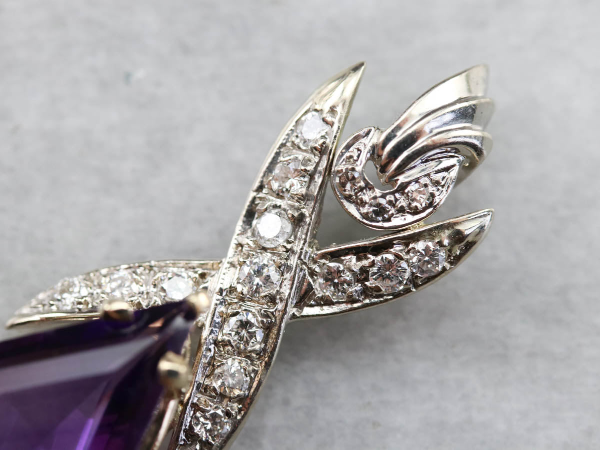 Amethyst and Diamond Pendant