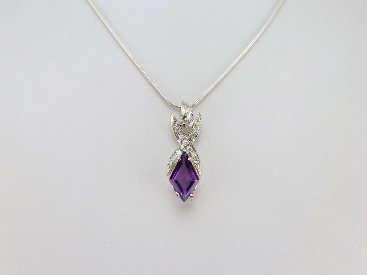 Amethyst and Diamond Pendant