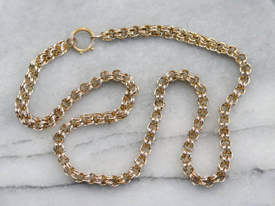Double Link Gold Chain Necklace