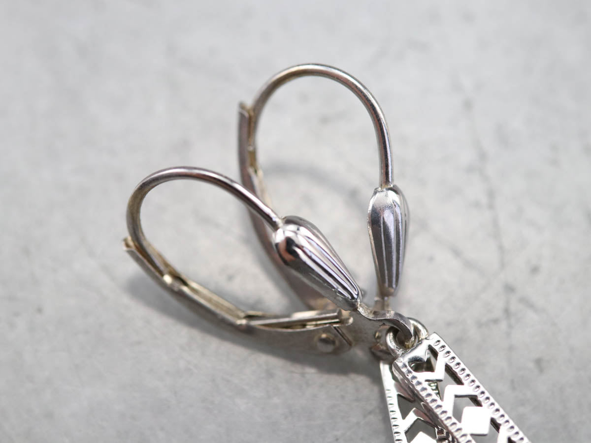 Aquamarine White Gold Drop Earrings