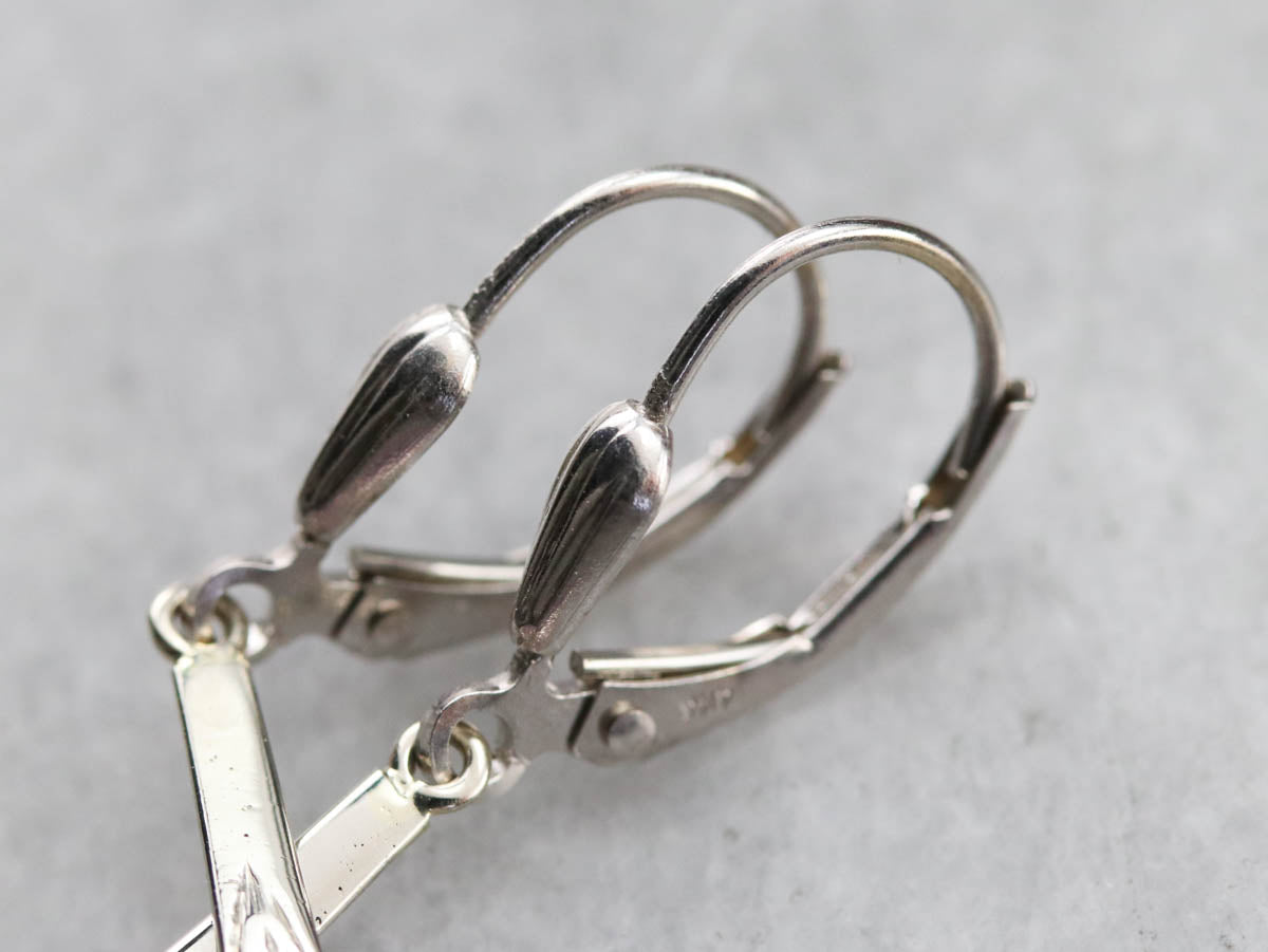 Engraved Amethyst Drop Earrings