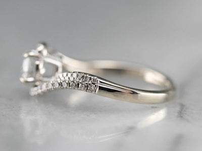 Round Brilliant Diamond Bypass Engagement Ring