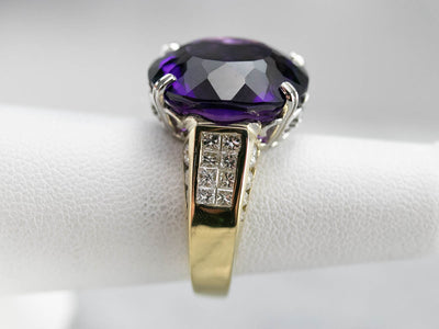 Amethyst and Diamond Cocktail Ring