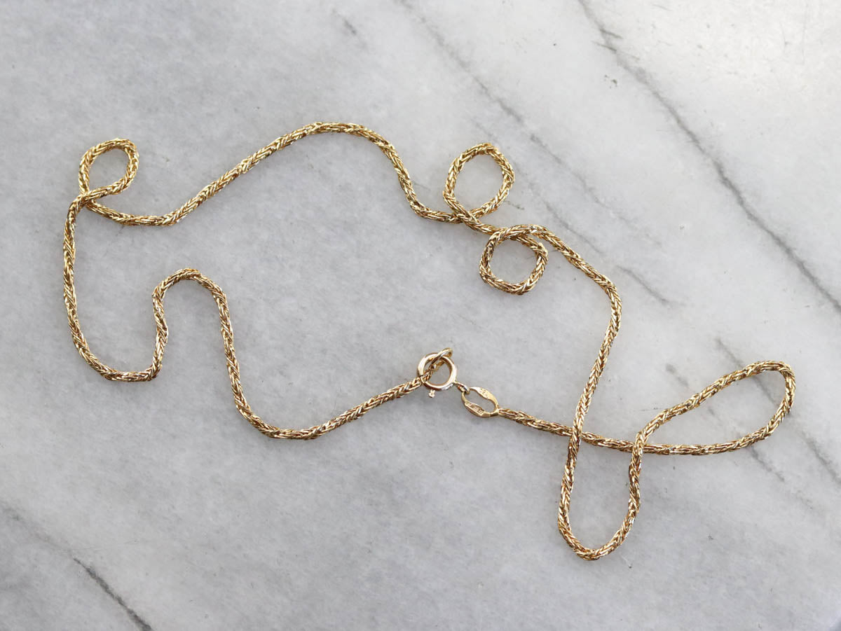 Woven Yellow Gold Wheat Twist Chain