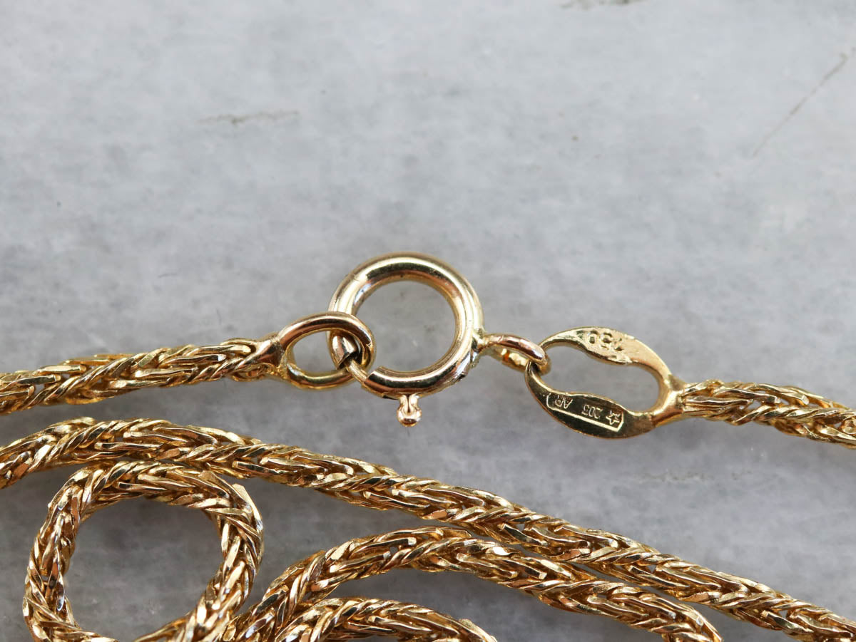 Woven Yellow Gold Wheat Twist Chain