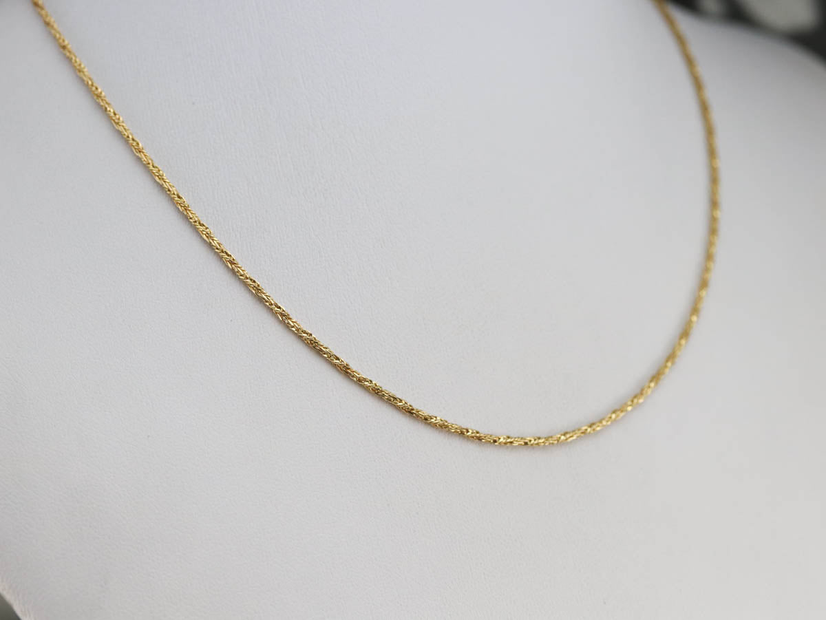 Woven Yellow Gold Wheat Twist Chain