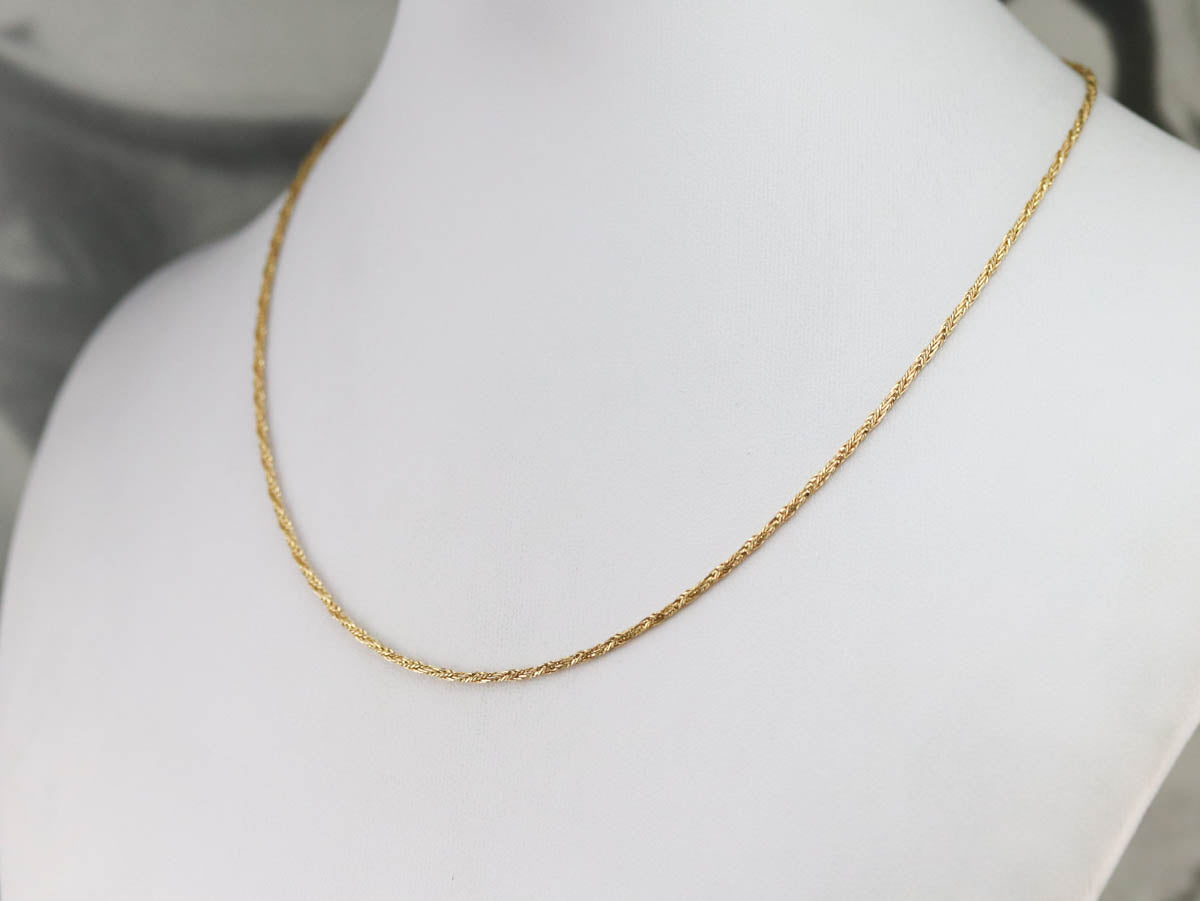 Woven Yellow Gold Wheat Twist Chain