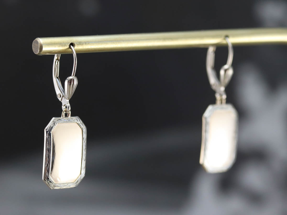 Mixed Gold Cufflink Drop Earrings