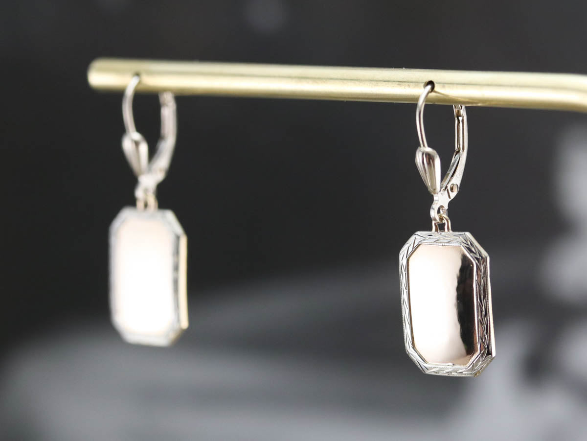 Mixed Gold Cufflink Drop Earrings