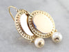 Vintage Yellow Gold and Pearl Drop Earrings
