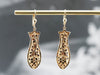 Vintage Yellow Gold Floral Drop Earrings