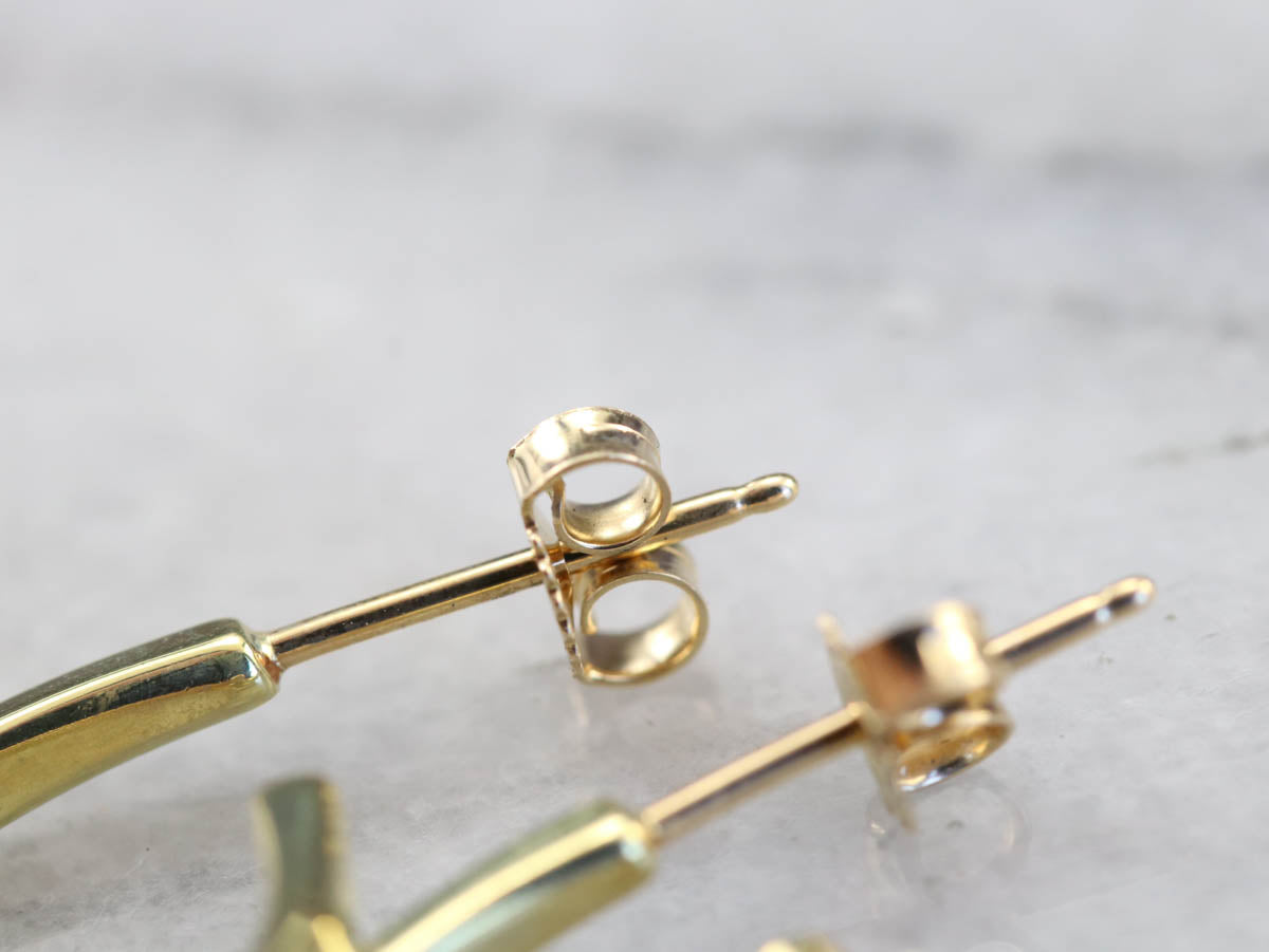 Modernist Pearl Hoop Earrings