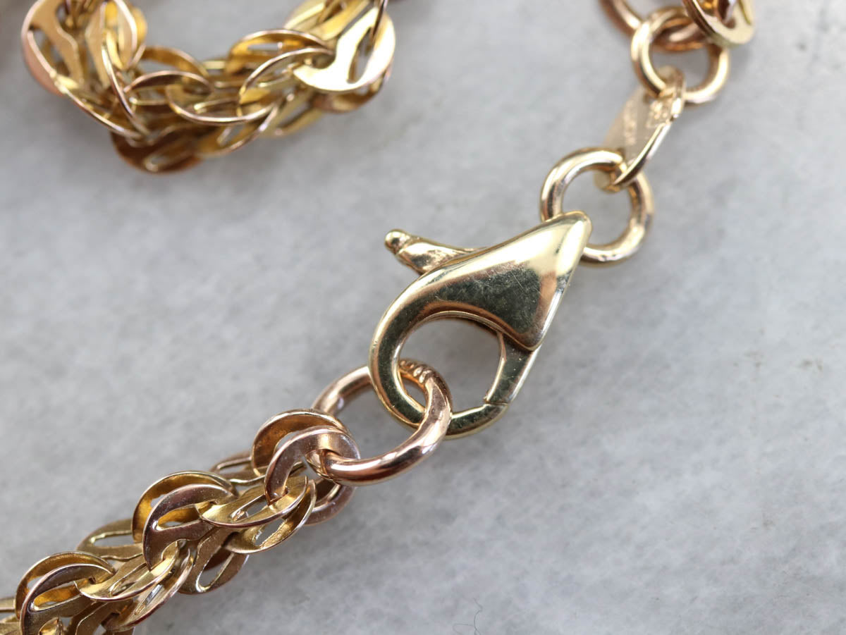 Antique Gold Woven Link Chain