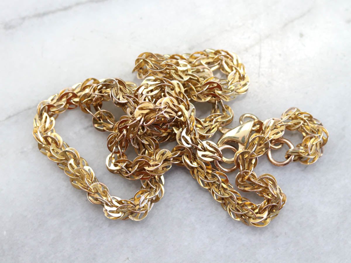 Antique Gold Woven Link Chain
