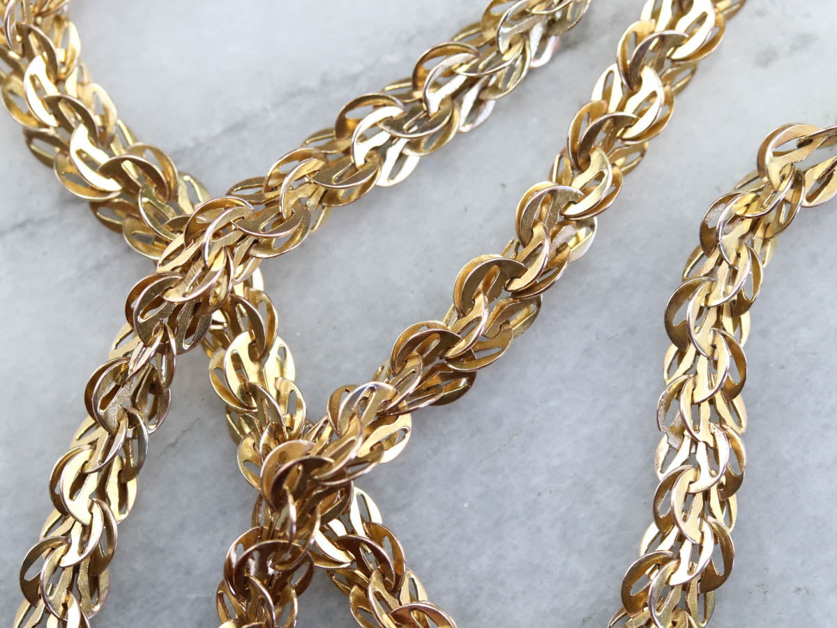 Antique Gold Woven Link Chain