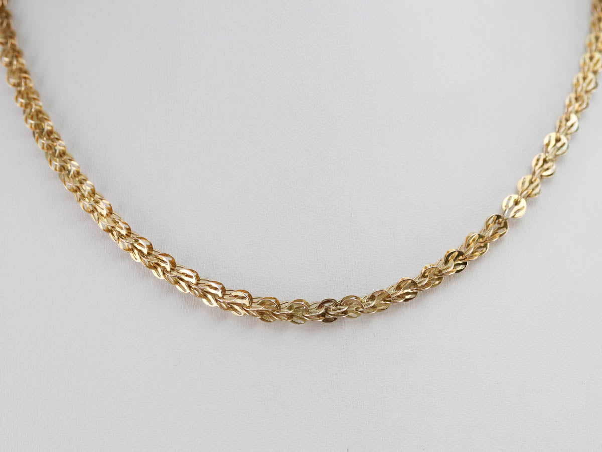 Antique Gold Woven Link Chain