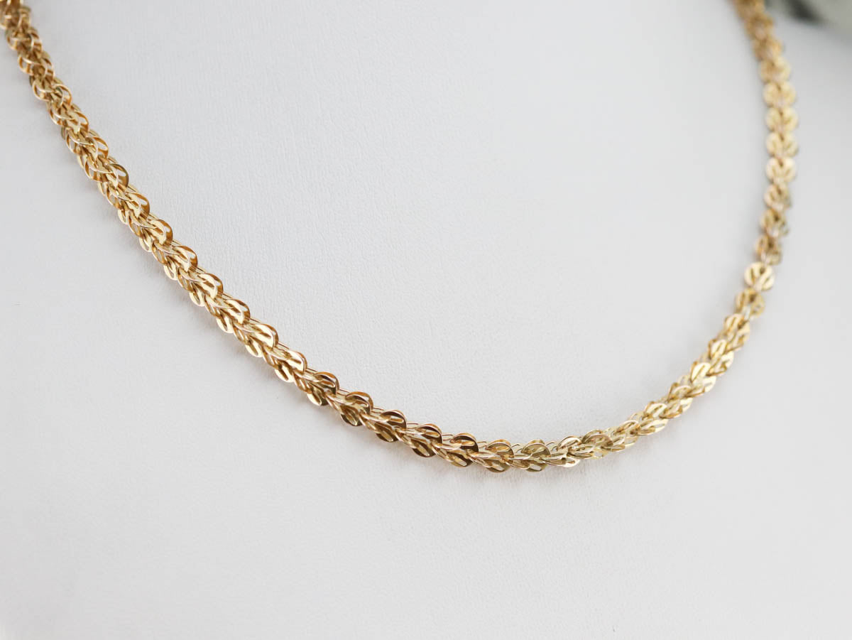 Antique Gold Woven Link Chain