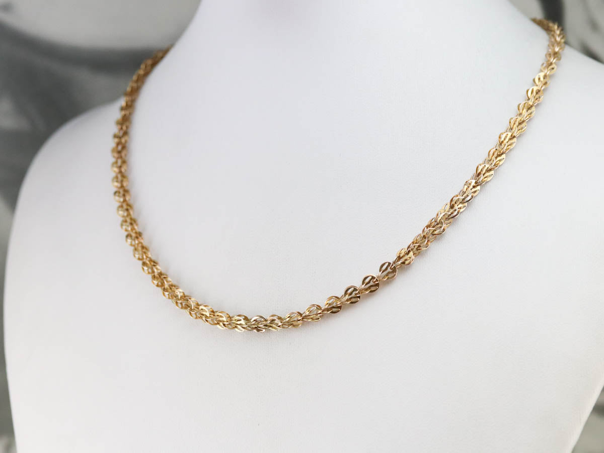 Antique Gold Woven Link Chain