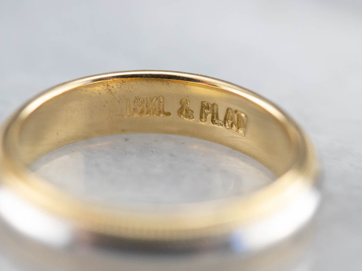 Platinum and 18K Gold Wedding Band