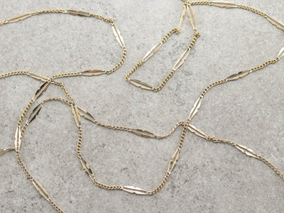 Long Gold Link Chain Necklace