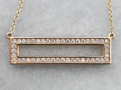 Modernist Diamond Necklace in Yellow Gold