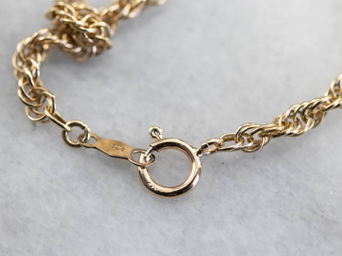 Vintage 14K Yellow Gold Rope Twist Chain