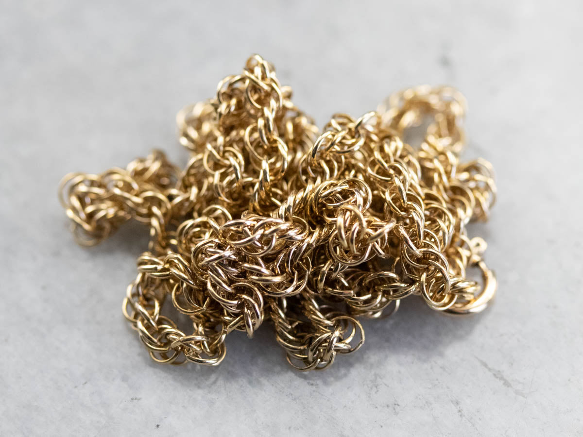 Vintage 14K Yellow Gold Rope Twist Chain