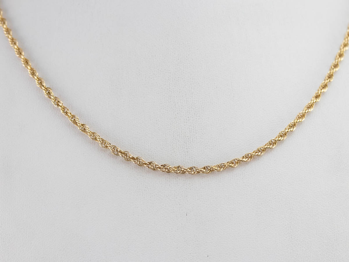 Vintage 14K Yellow Gold Rope Twist Chain