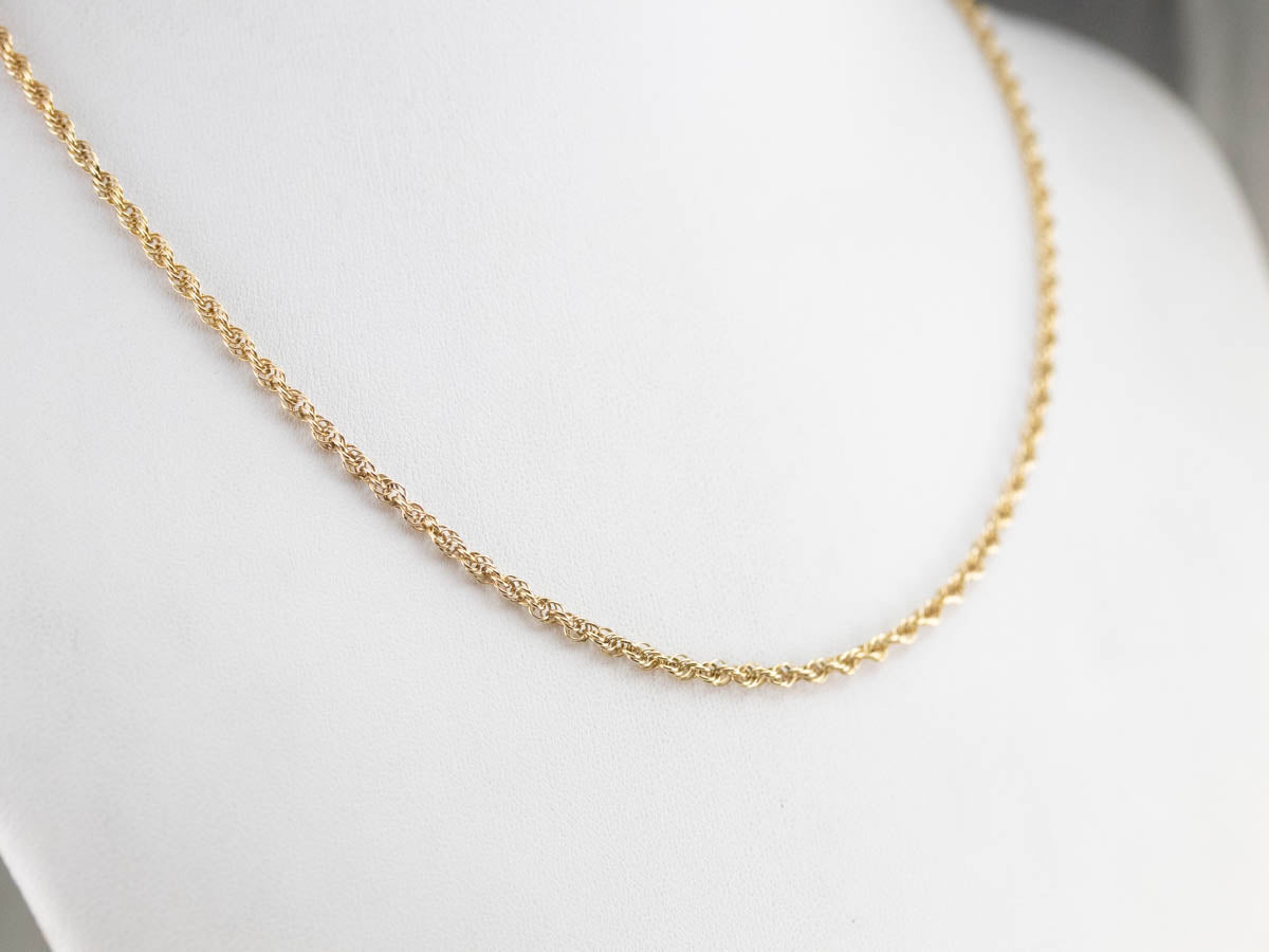 Vintage 14K Yellow Gold Rope Twist Chain