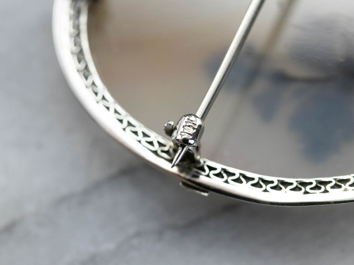 Vintage Shazar Stone Agate Brooch or Pendant