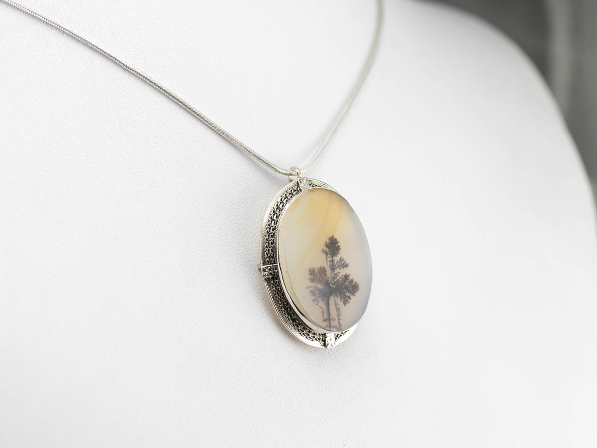 Vintage Shazar Stone Agate Brooch or Pendant