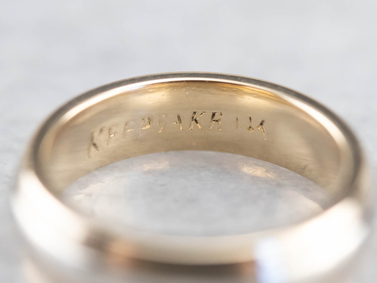 Unisex White and Yellow Gold Band