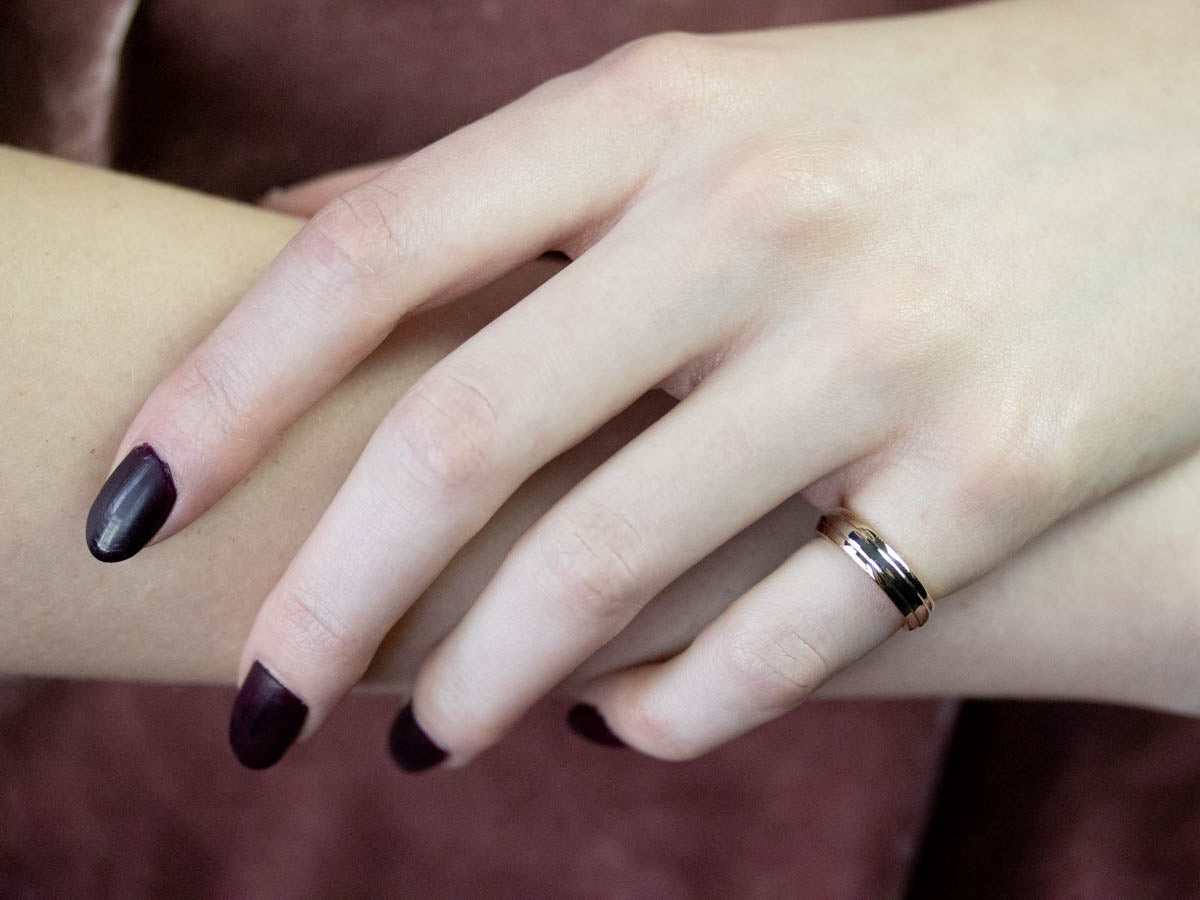 Unisex White and Yellow Gold Band