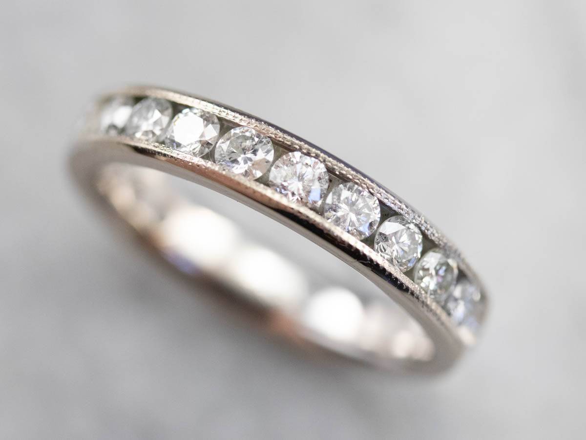 White Gold Channel Set Diamond Band