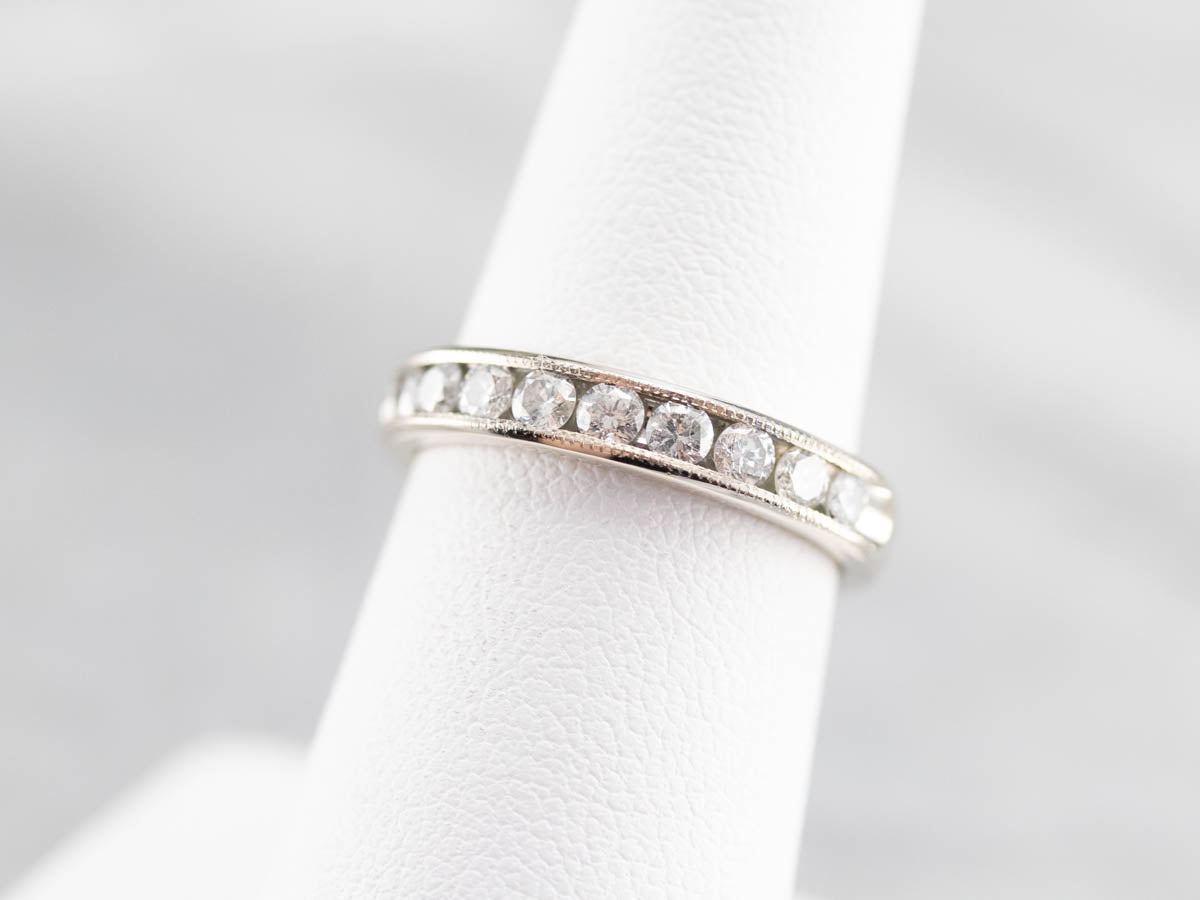 White Gold Channel Set Diamond Band