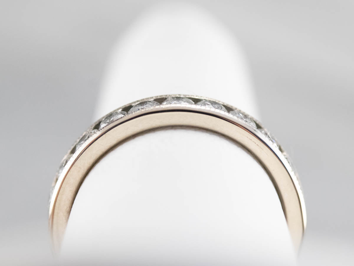 White Gold Channel Set Diamond Band
